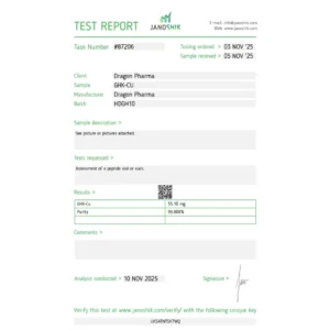 lab result GHK-CU 50mg - Dragon Pharma