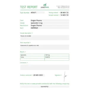 IPAMORELIN 5MG - Dragon Pharma lab result