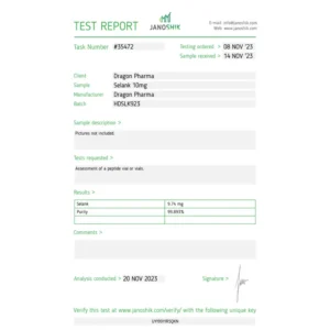 Selank 10mg - Dragon Pharma lab result