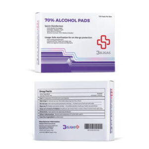 Beligas 70% Alcohol Pads 100 Pads Per Box